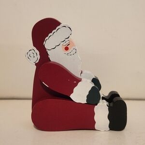 4 1/2” Wooden Articulated Santa Christmas Decor Made in Taiwan